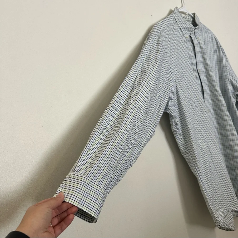 Ralph Lauren Yarmouth Cotton Pinpoint Oxford Shirt Men’s Size 17 34/35 Blue Pony